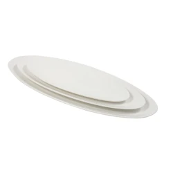 Ultra White Slender Oval Platters 24 x 8.25