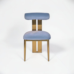 Atarah Dining Chair - Light Blue Velvet