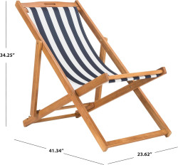 sling202 1781293453 Folding Sling Chair Natural & Navy Stripe