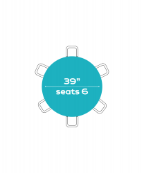 39 Round Tables (Seats 4 - 6 People)