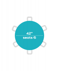 42 Round Tables (Seats 4 - 6 People)