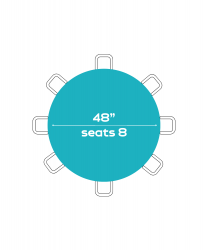 48 Round Tables (Seats 6 - 8 People)