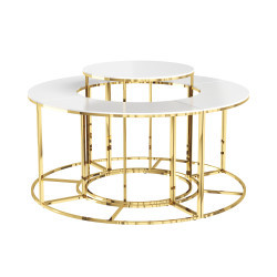 Elegant White & Gold Dessert Table Display