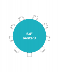 54 Round Tables (Seats 7 - 9 People)