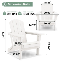 AdirondackChair20dims 1784154497 Adirondack White chair