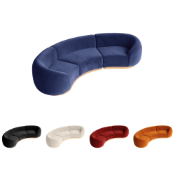 Colette Cascade Arc Sofa - Velvet