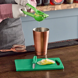 Green Bar Size Cutting Board and Lime Prep Set 10 x 6 x 3/8
