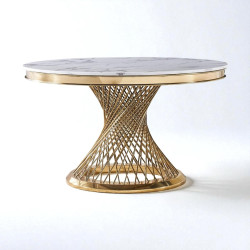 Gold Buckingham table 60 Round White top