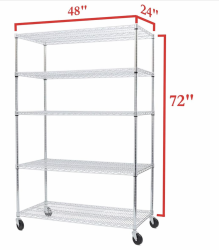 Steel Wire Rack Metro Rack Storage Unit 48 W x 24 D