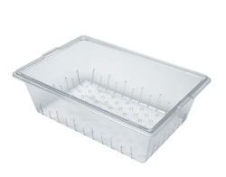Clear Lexan Tubs 26 x 18 x 8 Food Drain Box/Colander