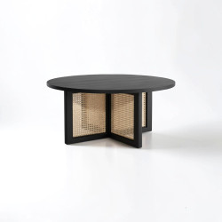 Cane Coffee Table Black