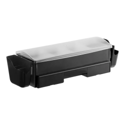 cond202 1784655671 4-Compartment Black Plastic Condiment Station with 5 Rimming Trays