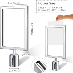 holder20size 1785447849 Stanchion Sign Holder, Silver 12"X8 3/4"