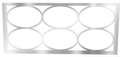 silverbigcirclesdivider 1740696306 Pattern Front Bar Silver Frame, White Acrylic 8' (Choose a pattern)