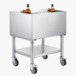 Commercial Ice Chest with Sliding Lid, Stainless