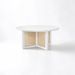 Cane Coffee Table White