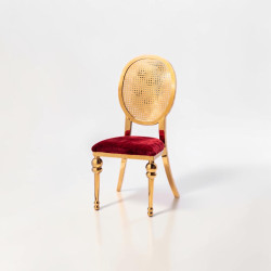 Gold Evelyn Chair Red