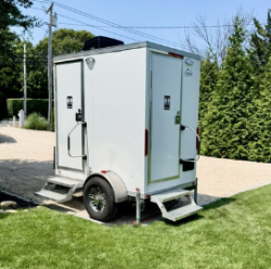 Luxury Portable Toilet 2 Stall Trailer