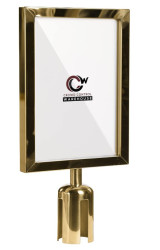 Stanchion Sign Holder, Brass 12X8 3/4