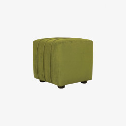 Linden Olive Velvet Ottoman