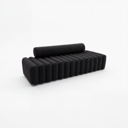 Linden Black Velvet Sofa
