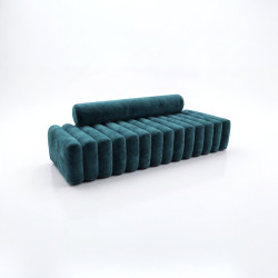Linden Teal Velvet Sofa